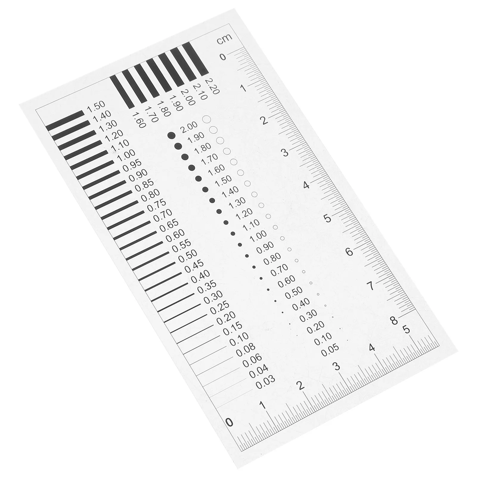고정밀 초미세 크기 측정 차트 투명 결함 검출 필름 눈금자 직경 라인 폭 균열 검사 측정