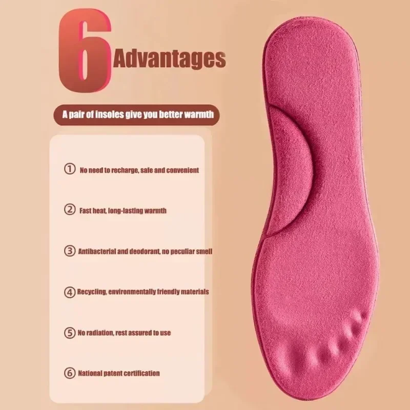 Winter Fur Self Heating Insoles Foot Thermal Thicken Insole Memory Foam Shoe Pads Warm Sports Shoes Inserts for Women Men