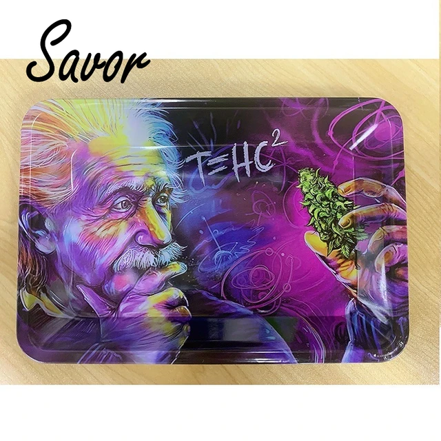 Rolling Tray Metal Tin Box Smell Proof Cone Case Tube Combo