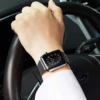 Bracelet de montre connectée en acier inoxydable noir
