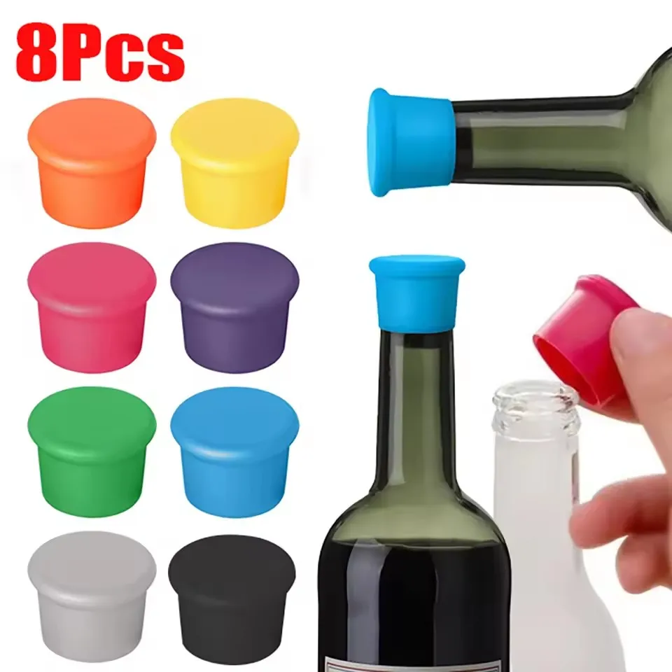 Wine stoppers Wine Stoppers Reusable Silicone Wine Corks Bottle Stopper Beverages Beer Champagne Sealed Bottle Cap Keep Fresh