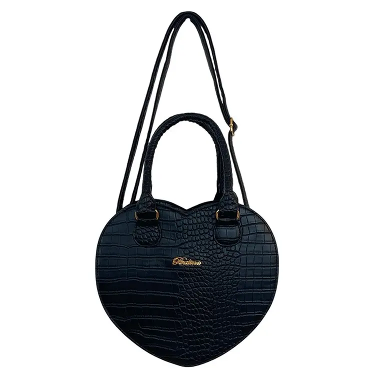 JIAERDI Crocodile Pattern White Handbag Women Fairycore Aesthetic Heart Shoulder Bags Hot Grils Sweet Cute Crossbody Bags Y2k