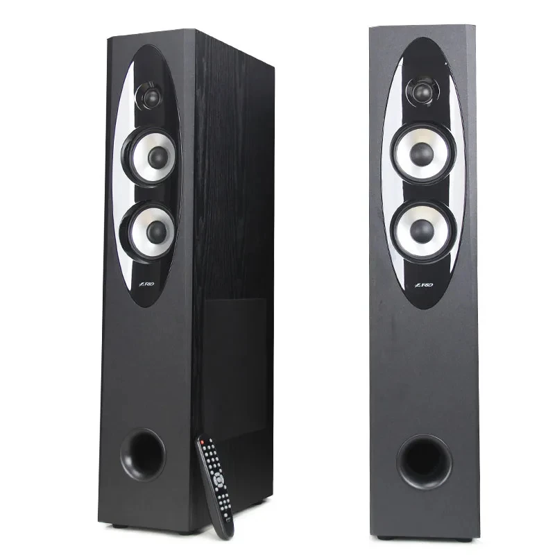 

A Pair 120W High-power 8 Inch Floor-standing Three-way Speaker With Dual Bass Home Theater Hifi Fever Bluetooth Active Speaker