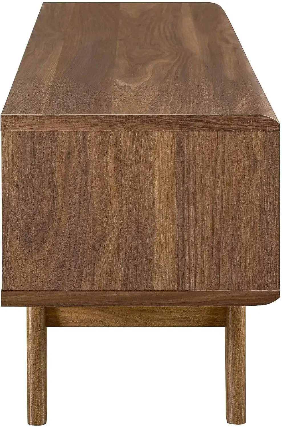 New2025-Render 48" Mid-Century Modern Low Profile Media Console TV Stand, 48 Inch, Walnut