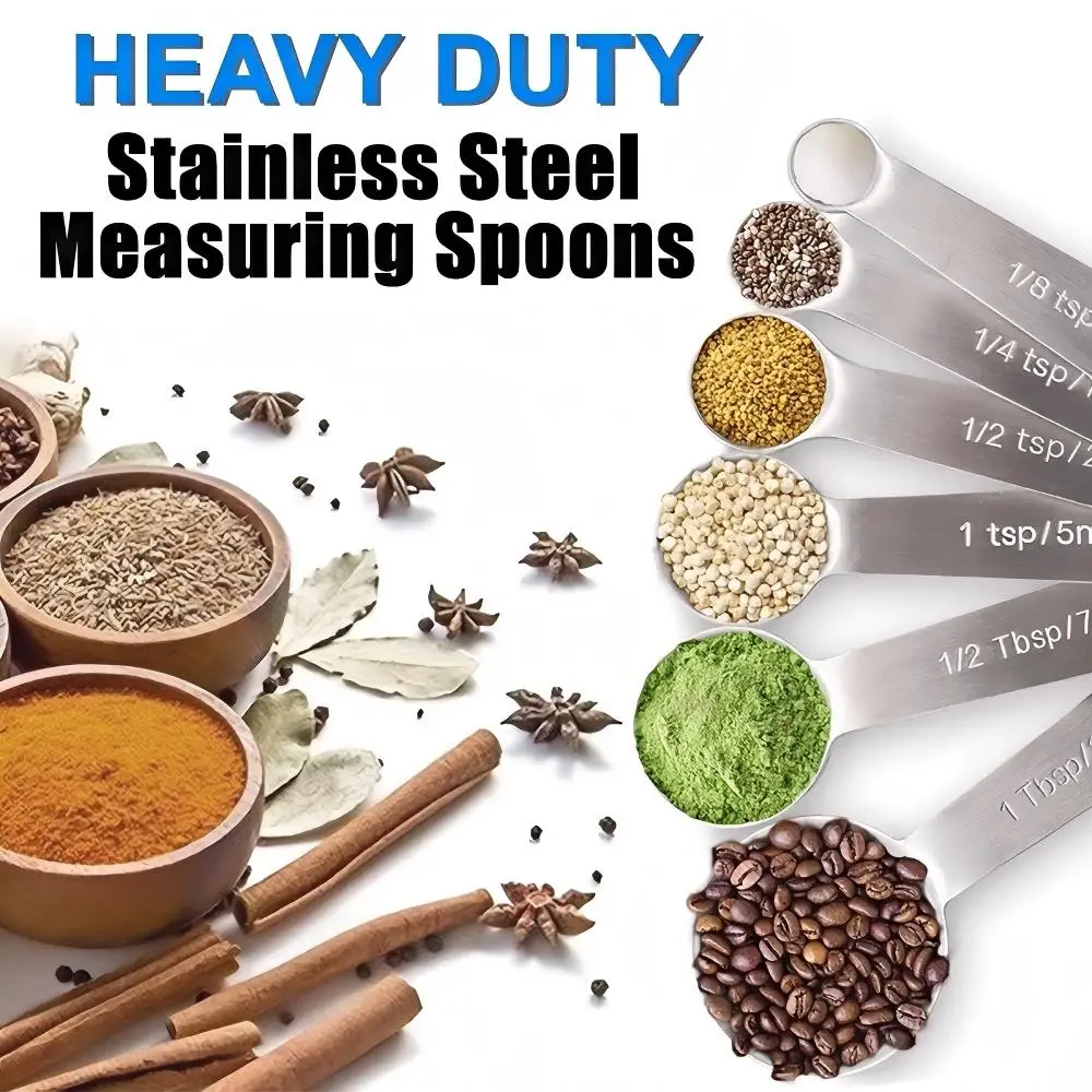 Measuring Spoon Set Stainless Steel Coffee Scoop Spoon Kitchen Gadgets For Cooking & Baking Set Of 6