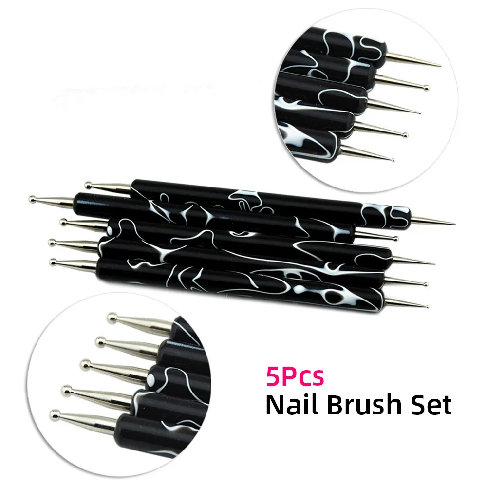 5Pcs Nail Art Dotting Tool Set Double-ended Dotting Pen Nail Art Design Tip Dot Paint Brush Manicure Kit Ball Tip Clay Tool Nail Art Tools Nail Art Pen Nail Art Brush