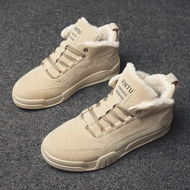 

Men Snow Boots Winter Ankle Boots for Men Plus Velvet Warm Plush Men's Tooling Casual Shoe Fashion High Top Outdoor Men Sneakers