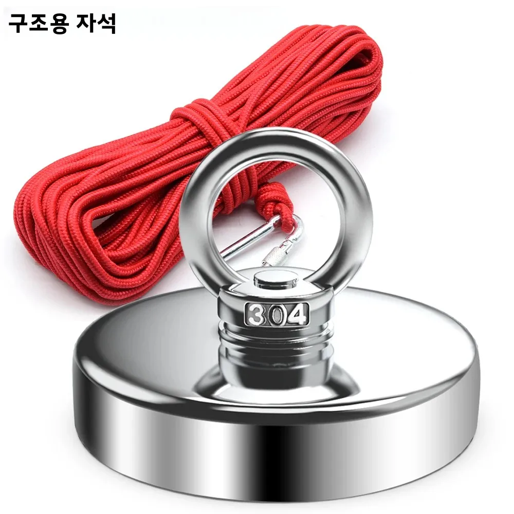 N52 구조용 자석, 헤비 듀티 탐색 자석, 강력한 네오디뮴 자석, 심해 낚시 자석, 링 아이볼트로 장착