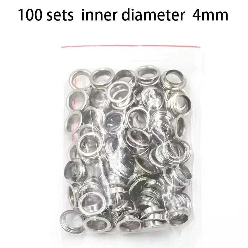 100 комплектів 4 мм металевих петель і петель Інструмент для штампування Втулка Набір ручних інструментів DIY Шкіряний ремісничий одяг Шкіряний ремінь Капелюх