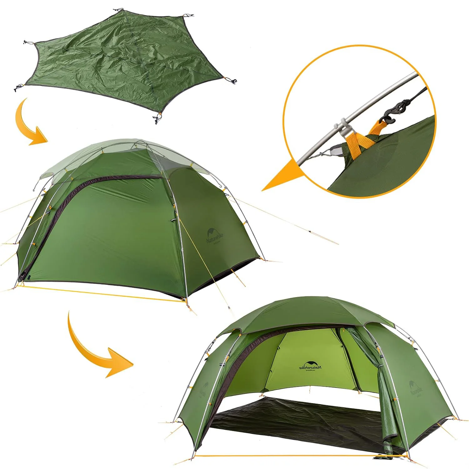 Cloud Peak 2 Tent Ultralight Waterproof Camping Tent 4 Season Backpacking Traveling for 2-3 people T-zipper