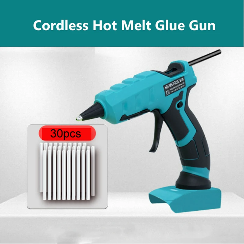 

Cordless Hot Melt Glue Gun With 30 Sticks Use 7mm Glue Sticks Repair Tool For Makita 18V Battery DIY Electric Heat Repair