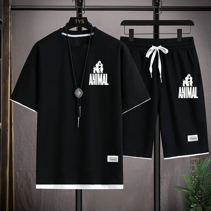 الصيف الهراء الرجال قطعتين مجموعة عادية الغوريلا ط...