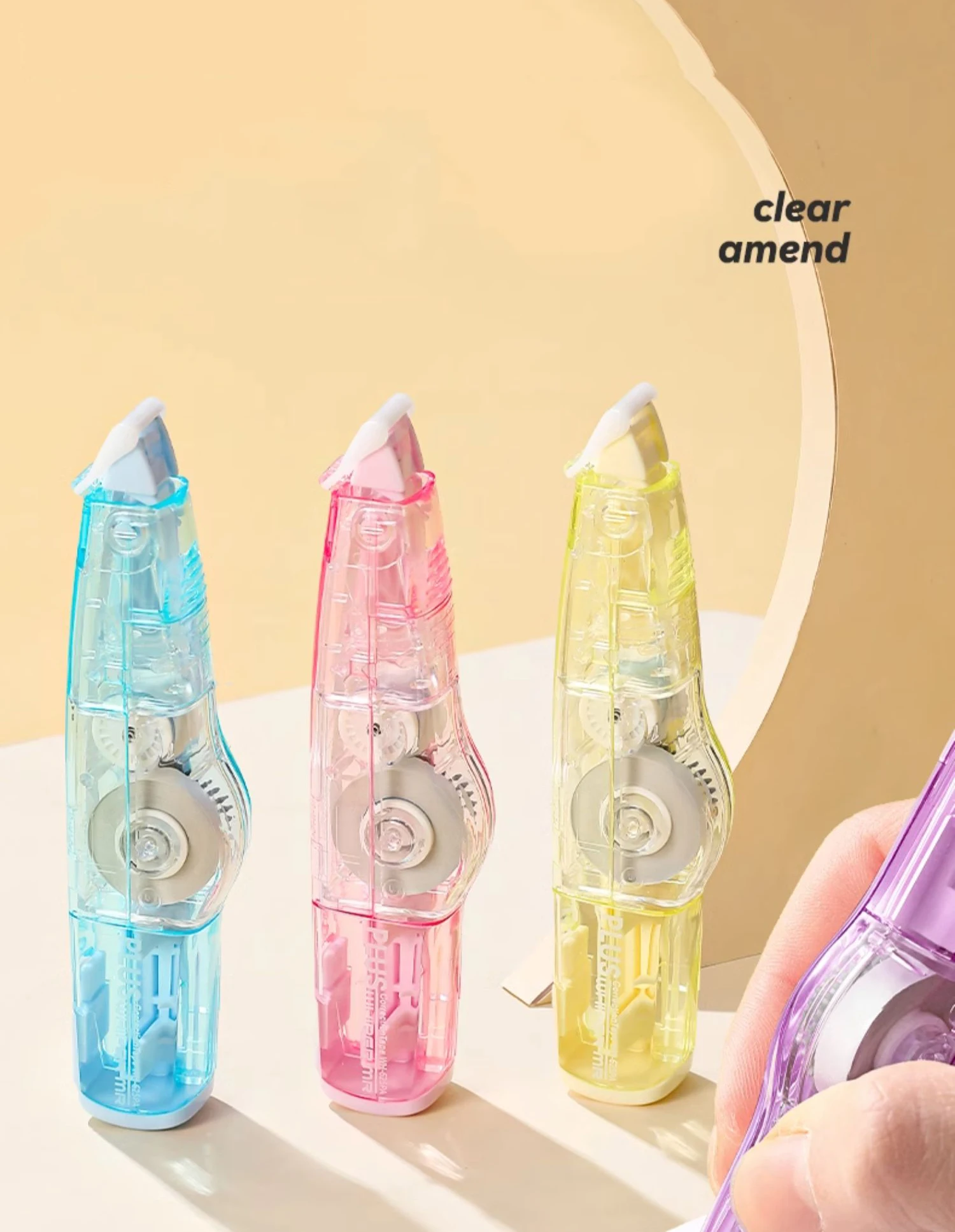 Japan PLUS Transparent Color Correction Belt Large Capacity Replaceable Core Student Supplies