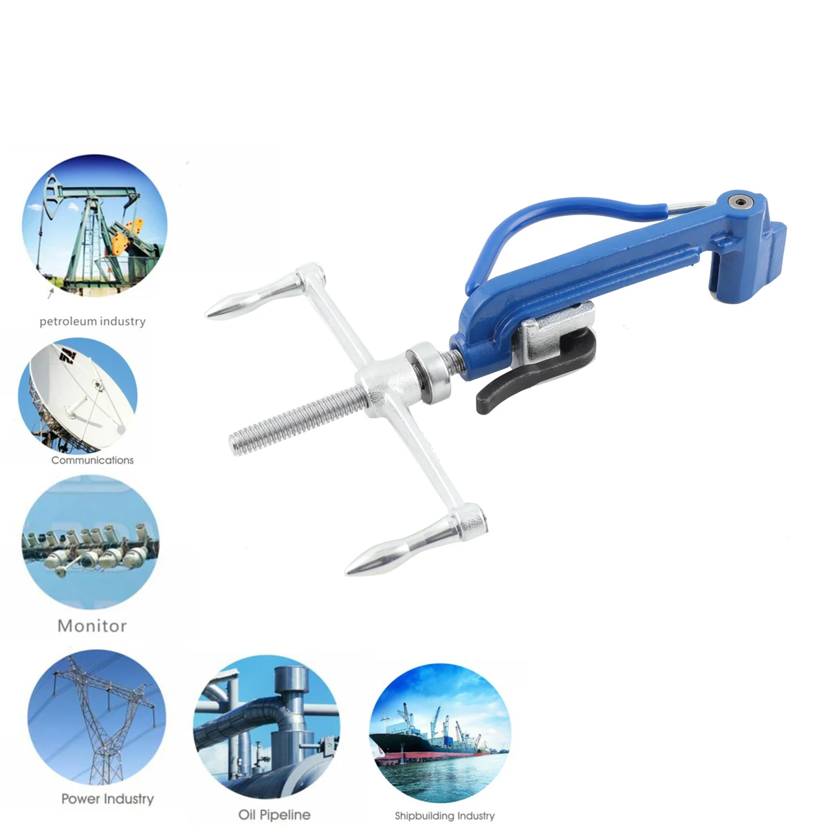 Stainless Steel Strapping Banding Tool Spin Banding Tight Plier Metal Tensionining & Cutting Bander for Hose Clamp Cable Tie Kit