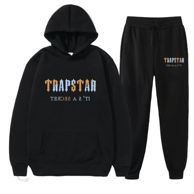 FW22 TRAPSTAR Men Tracksuit Set Winter Fleece Male Hoodies Pants Sets Brown  black Fashion Jogger Streetwear Sportswear Clothing - AliExpress