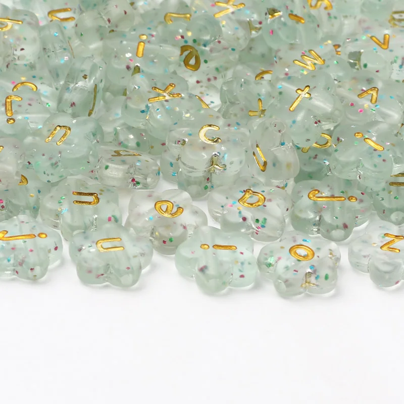50pcs 11mm 혼합 문자 아크릴 비즈 별이 빛나는 하늘 꽃 비즈 의류 장식 바느..