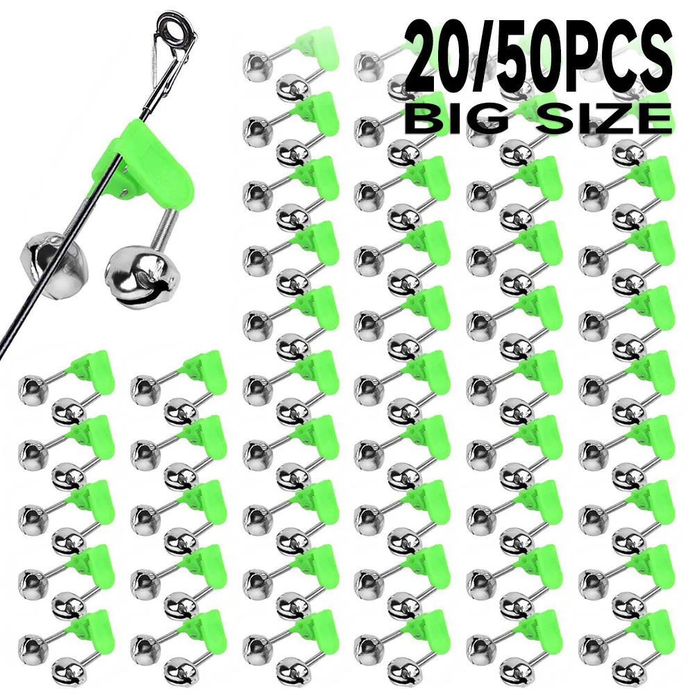 50PCS/set Rod Tip Clamp Fishing Pole Fish Bite Lure Alarm Alert Twin Bell  Ring Clip Fishing Bells Fishing Accessory Gifts - AliExpress