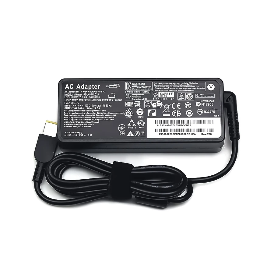 레노버 씽크패드 X1 울트라북 B40 G50 M4400 M4450 Z50 Z505 에센셜용 AC 어댑터 90W 20V 4.5A USB 핀 OT-APB03 노트북 충전기