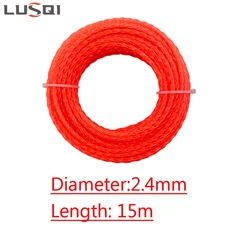 LUSQI Premium Nylon Spiral Brush Cutter Rope - Grass Trimmer Line (2.4mm 15m)