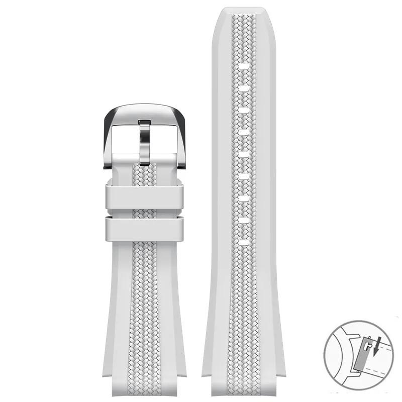 Curved Silicone Quick Release Sport Waterproof Watch Band Strap - 20mm