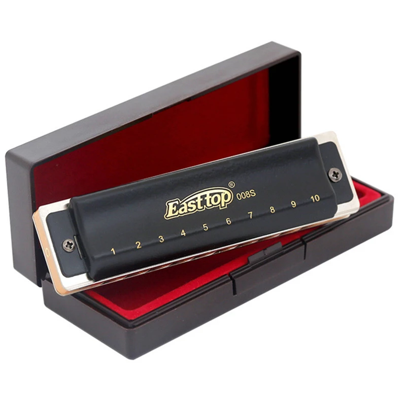 

New 10 Holes Harmonica T008S Blues Harp Richter Harmonica With 12 Keys Good Quality Harmonica For Adults Kids Players