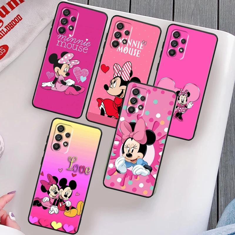 

Minnie Mickey Mouse Hot Phone Case For Samsung Note 20 10 Ultra Plus A31 A8 A14 j6 A12 A5 A70 A7 A34 A20 A04 A24 5G Black