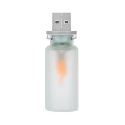 LED Frosted Glass Candle with Simulated Flame - Ambient USB - Powered Night Light for Festive and Home Decor (Frosted)