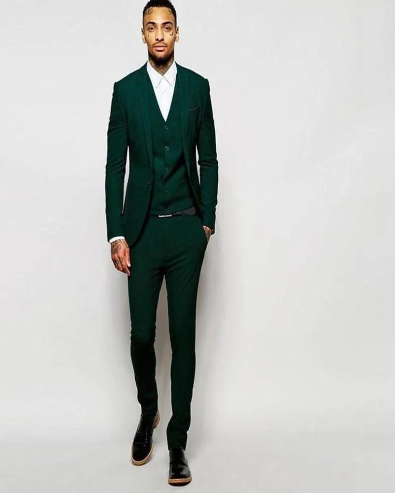 Latest Dark Green Groom Tuxedos 