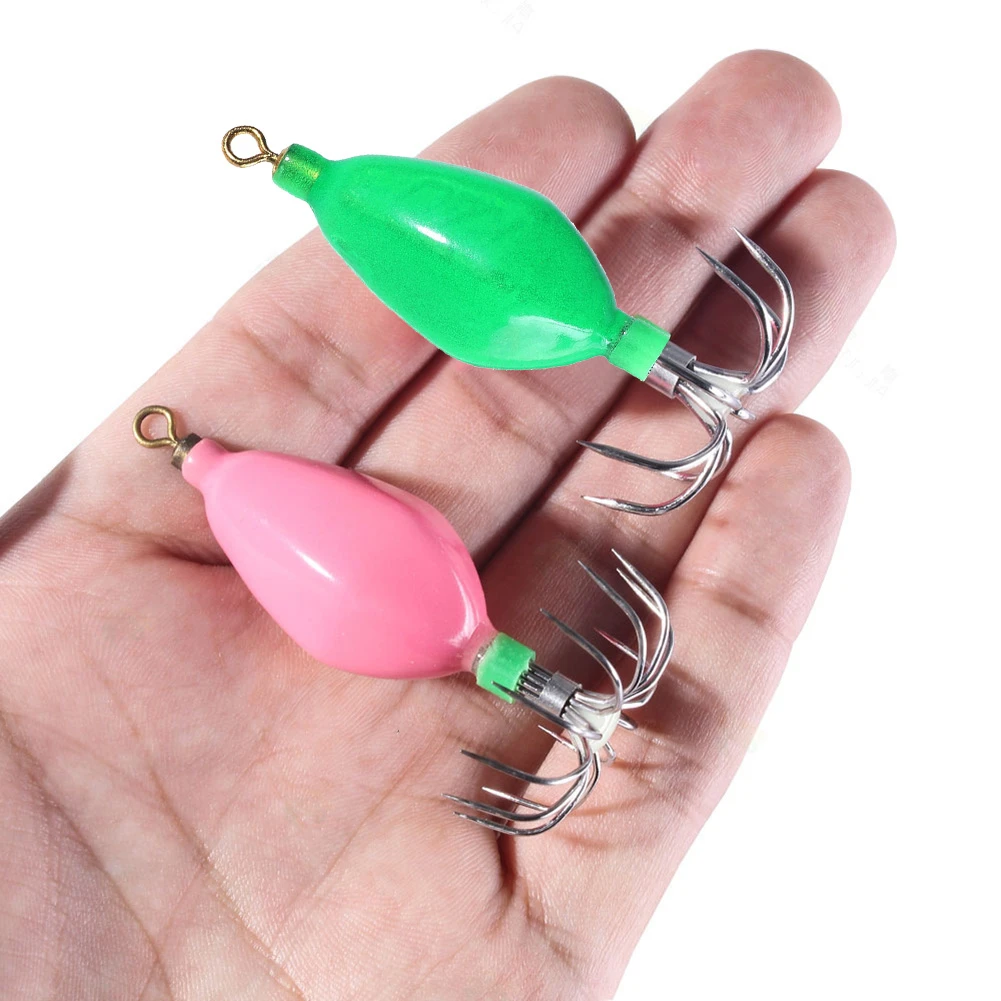 Hard Bait 6cm Luminous Squid Jig Hook Sea Fishing Lure Hook 50.6g Octopus  Shrimp Squid Rig Fishhook Fishing Tackle| | - AliExpress