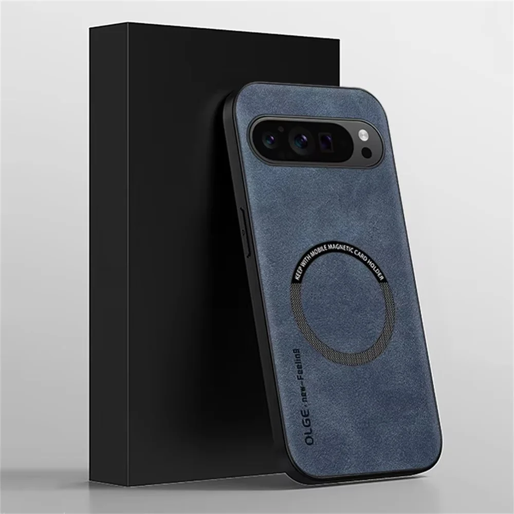 Magnetic Leather Shockproof Phone Case with MagSafe Functionality