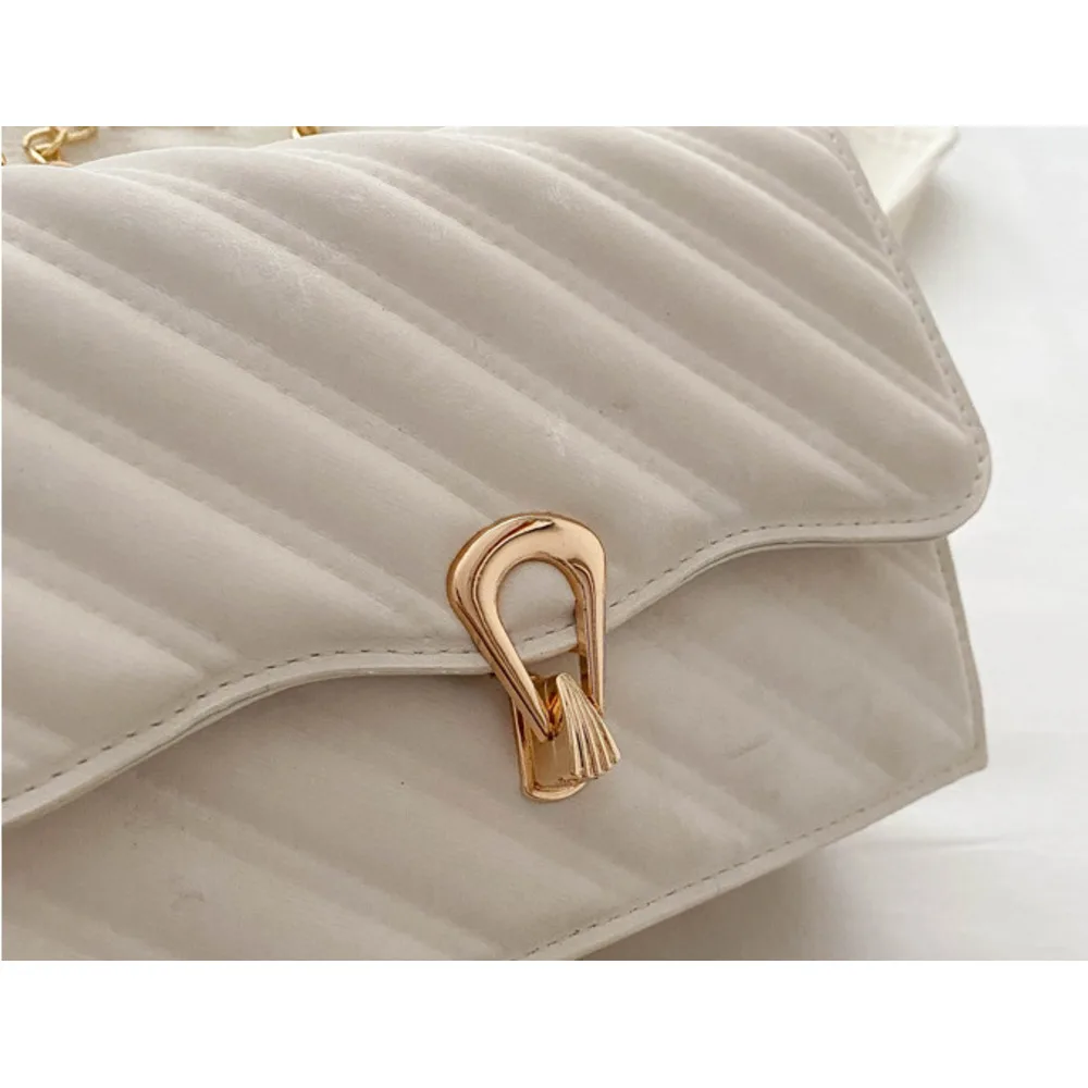 Bella, alla moda, casual, borsa a tracolla da donna con catena a croce diagonale semplice 2024, nuova tendenza, piccola borsa quadrata_voghion.com