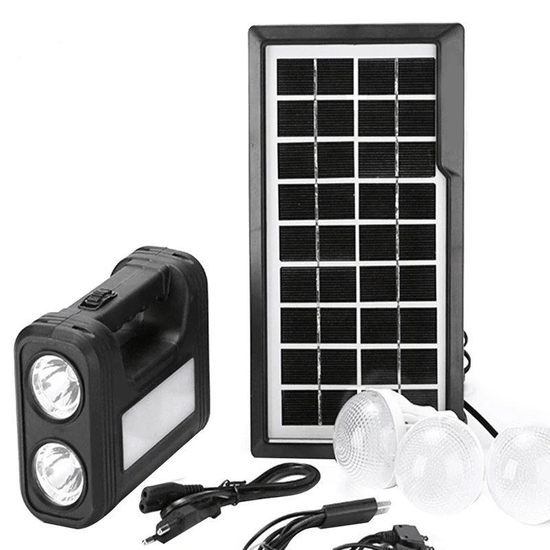 

3.5W Solar Panel Light 3 Bulb Set Flashlight Energy Saving Solar Light Outdoor Indoor Rechargeable LED Light