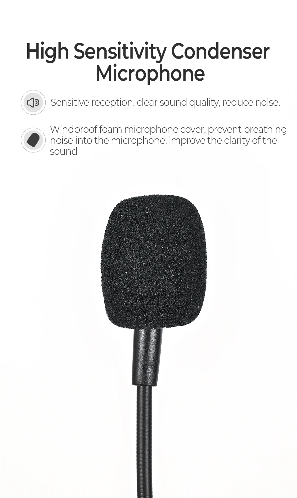 HS70 Pro Mic Replacement for Corsair HS50 HS60 HS70 Gaming Headset Detachable Microphone on PS5, PS4, PC, Xbox Noise Cancelling