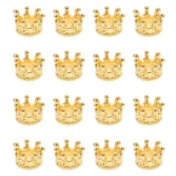 50 Pcs Hollow Beaded Jewelry Pendant Charms for DIY Crafting and Decoration (Gold)