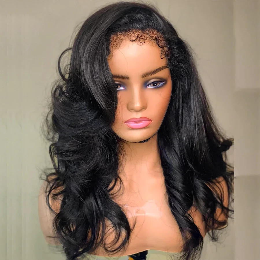 4C Kinky Edges Curly Baby Hair Wig 13x6 HD Lace Frontal Wig 100% Human Hair Body Wave 13x4 Lace Front Human Hair Wigs for Women 5