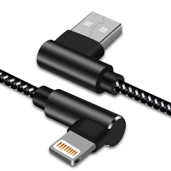 USB A to Lightning Fast Charging 90 - Degree Cable - Premium Phone Accessory - Lightning to USB - A (Blue)