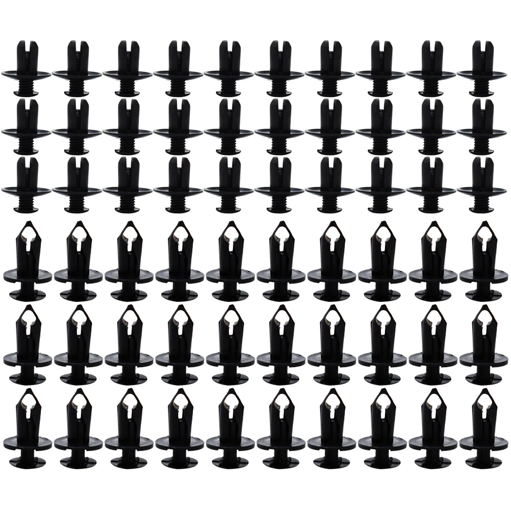 190-Piece Car Panel Clip Assortment - 6 Sizes Push Pin Rivets Trim Fasteners