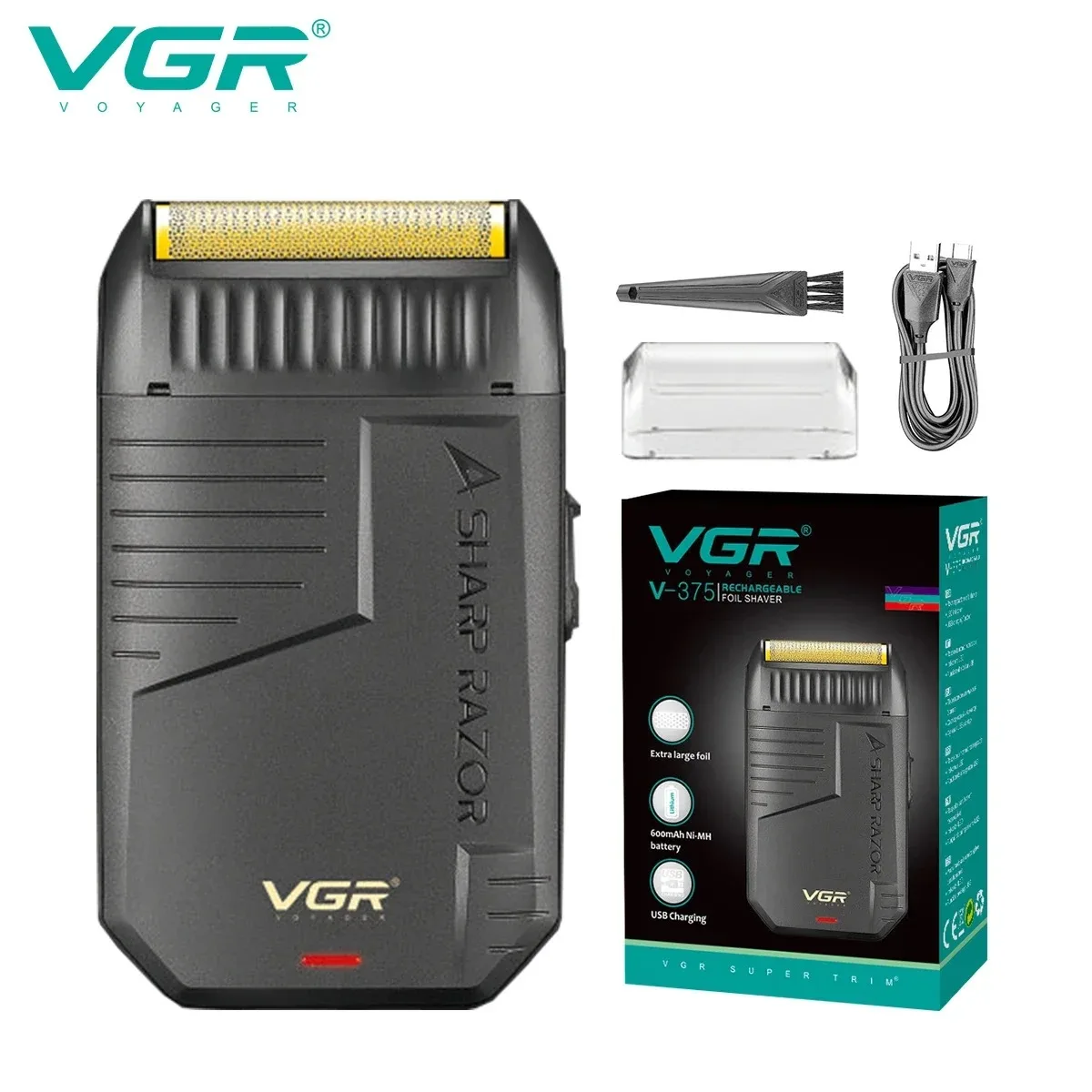 VGR Razor Rechargeable Razor Professional Beard Trimmer Electric Trimmer Reciprocating Finishing Shaver for Man V-375
