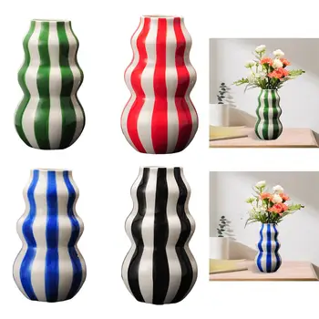 Painted Striped Ceramic Vase 1