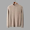 Thickened floral Autumn/winter new 100% Merino wool cashmere sweater men's O-neck pullover warm bottom knit shirt top 5