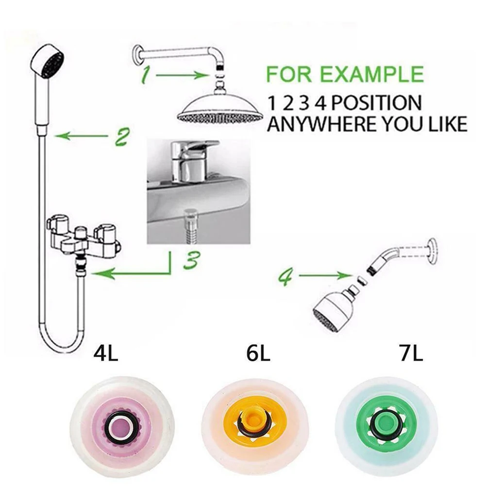 Reducer Flow Reducer Set Flow Functional Hose Limiter Restrictor Saving Shower 4 Spare Part Water 6 Accessories