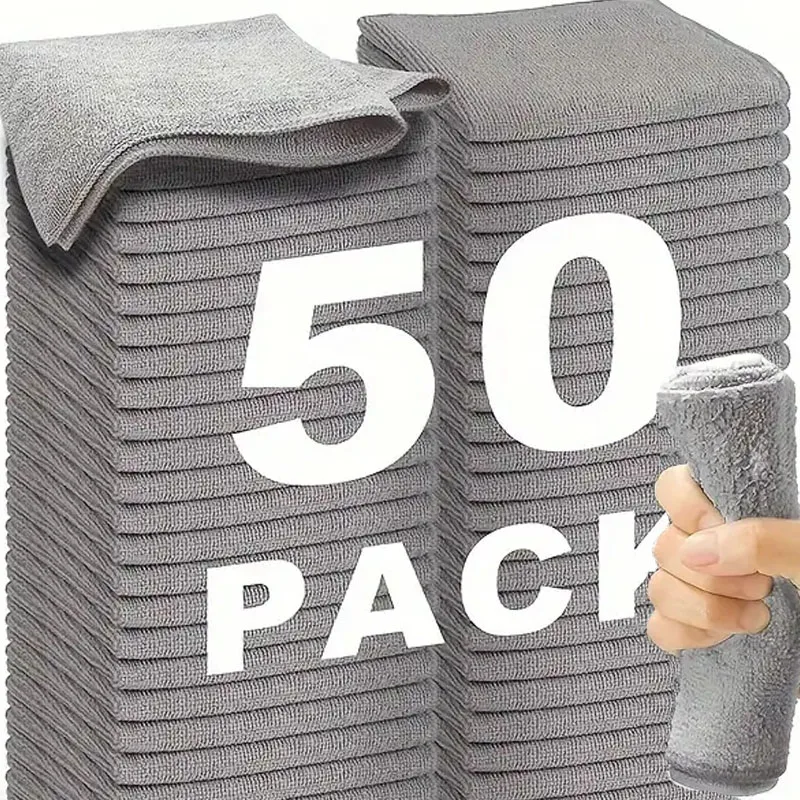 Gray Bamboo Charcoal Thickened Super Absorbent Dishcloth Oil Resistant Kitchen Wipes Microfiber Cleaning Cloths 1/50pcs cleaning cloth,microfiber cleaning cloths,microfiber towels