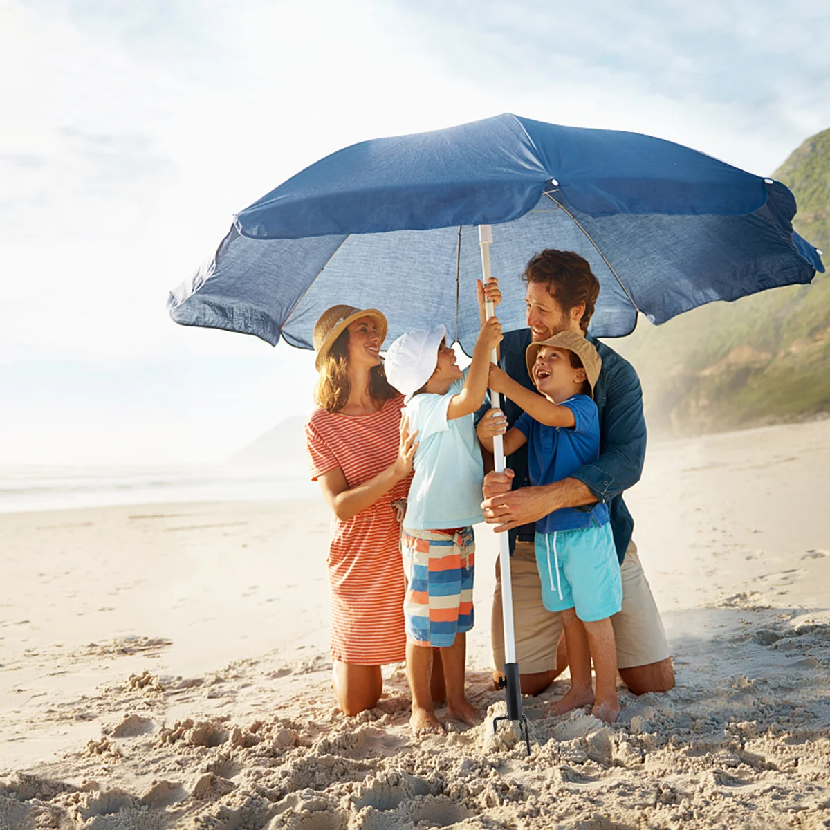 Beach Umbrella Holder Stand Outdoor Beach Umbrella Sunshade Ground For Grass Ground Tricycle Umbrella Auger Stake Anchor 5