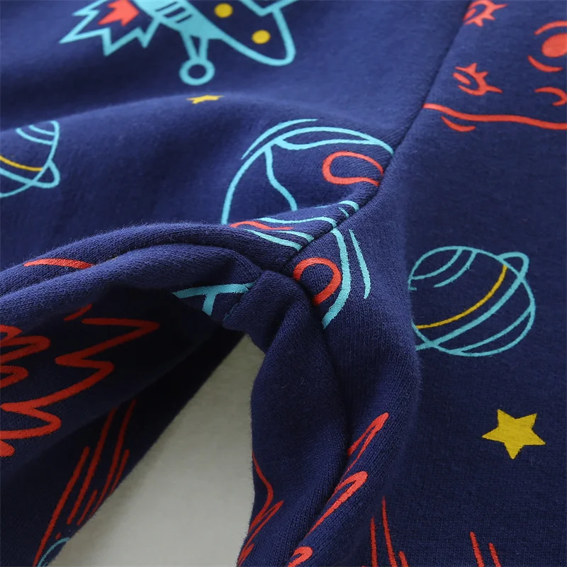 Jumping Meters 2-7T Boys Shorts For Girls Drawstring Rockets Space Print Kids Trousers Pants Baby Clothes