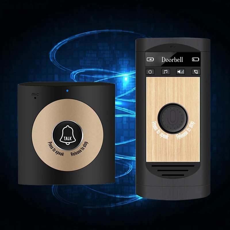 Wireless Voice Intercom Doorbell 2-Way Talk Monitor with Outdoor Unit Button Indoor Unit Receiver Smart Home wifi video door phone