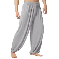 Men’s Pant Solid Color Yoga Pant Morning Exercise Tai Chi Pants Casual Wide Leg Pants Long Pants Male Slacks