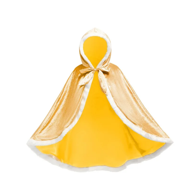 Four Color Princess Women's Clothing Autumn and Winter with Velvet Hooded Costume Halloween Princess Role-playing Costume Shawl