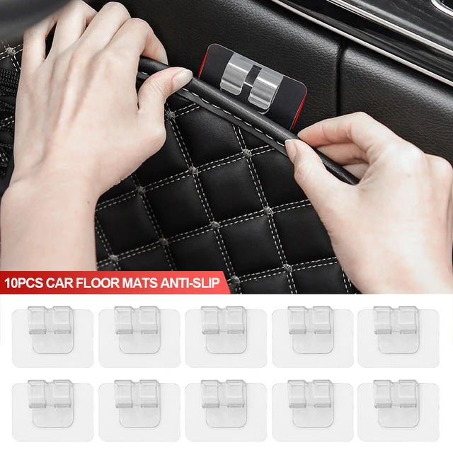 Tapis de voiture Clip De voiture Support de tapis de voiture Clips de  retenue antidérapants pour tapis de voiture, supports de retenue en  plastique (noir, 10pcs) -cdsx