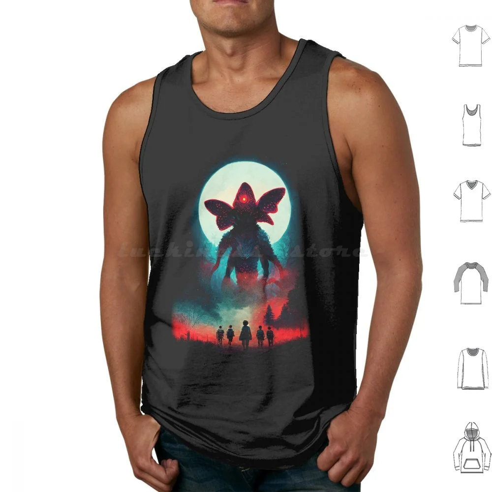 thumbnail image 1 of (Demogorgon) Camisetas sin mangas Chaleco Sin mangas Cosas Extraño Will Byers Mike Eleven Lucas Dustin 80s Hawkins Netflix 1980s 11, 1 of 4
