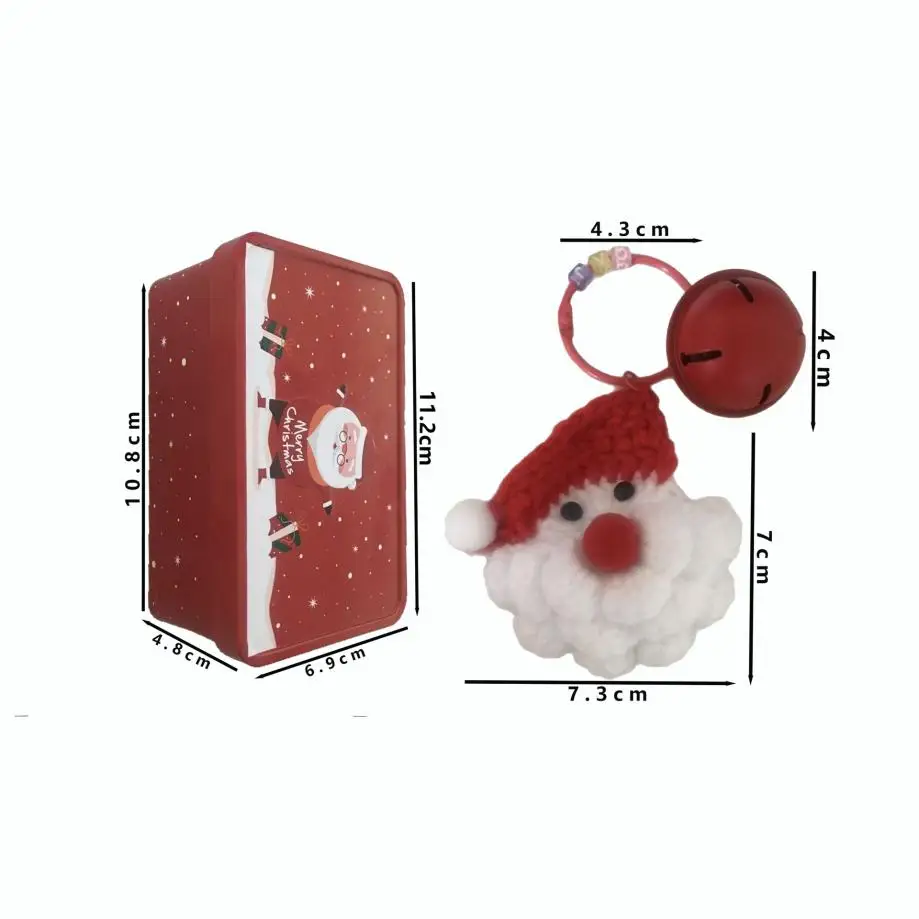 1 Pcs Decorations Knitted Claus Flower Ring Hanging Ornaments Tree Decorations Photo Props Children's Small Gifts